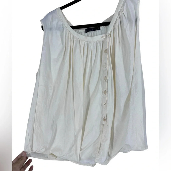 Ischiko cotton sleeveless blouse asymmetrical buttons US 12. Perfect condition - Picture 1 of 6